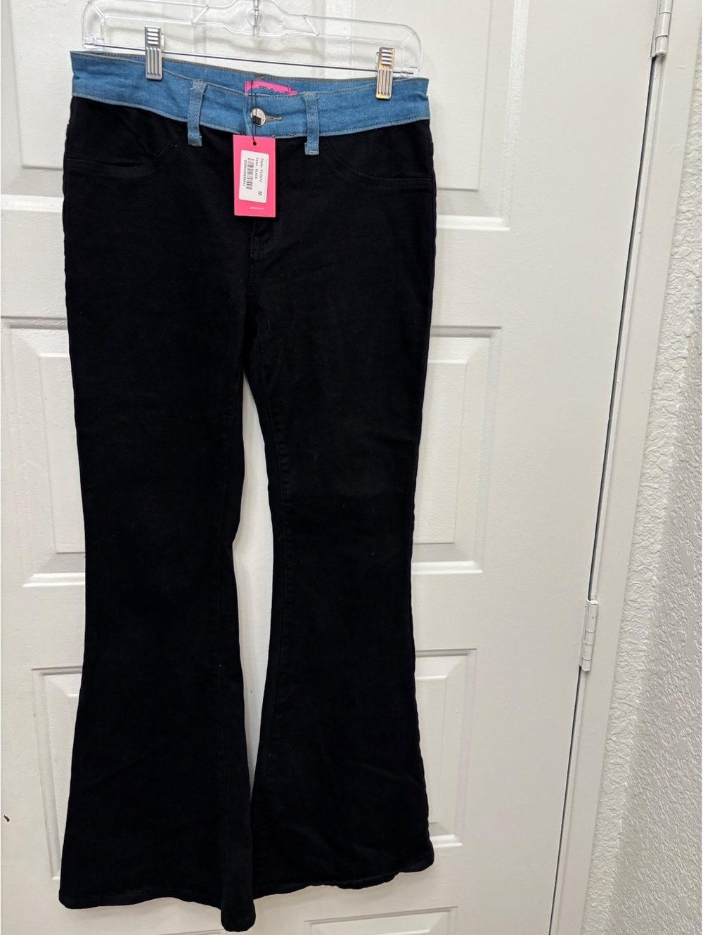 Edikted two toned Black Flare Pants NWT